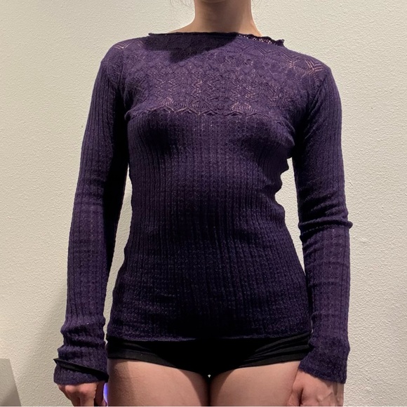 Prada Deep Purple Textured Knit Top - Picture 6 of 9